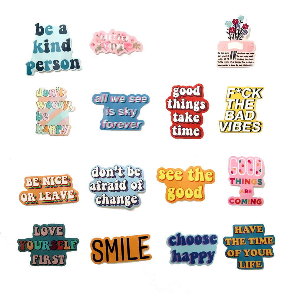 40 Inspirational English Graffiti Stickers Trolley Case Laptop Stickers Cartoon Series Waterproof Stickers