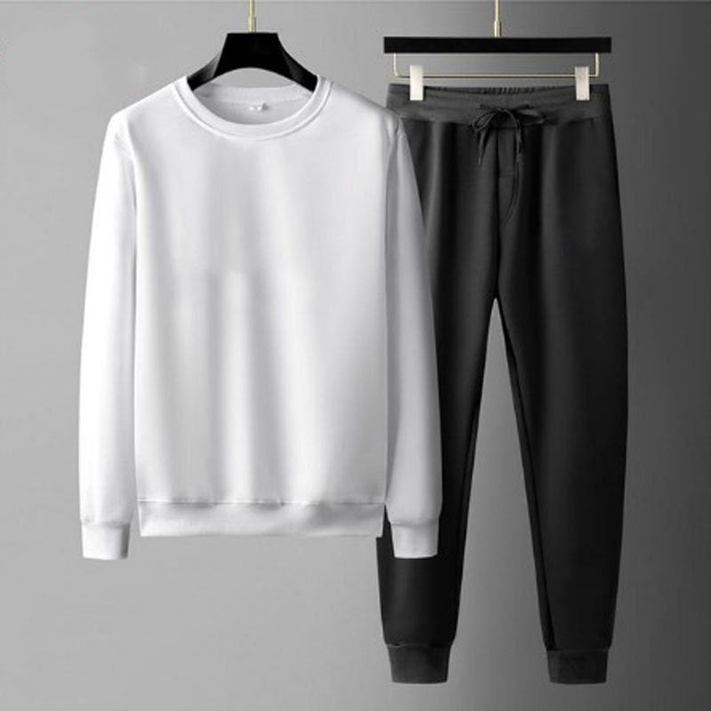 Round Neck Sweatshirt And Sweatpants Fashion Sports Men Suit