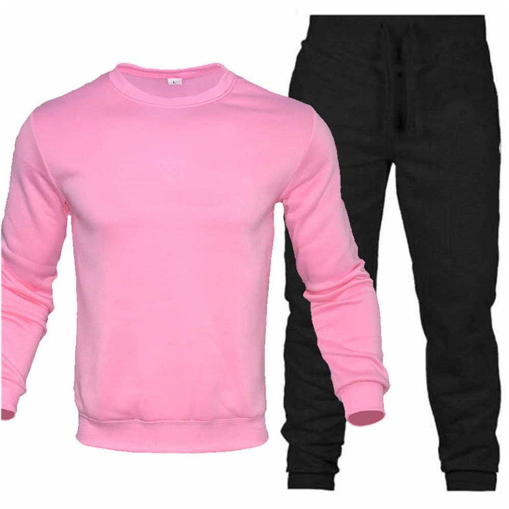 Round Neck Sweatshirt And Sweatpants Fashion Sports Men Suit