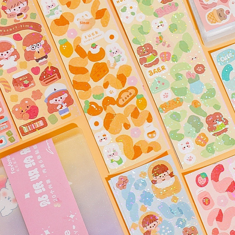 Stickers Cute Laser Journal Stickers PVC Waterproof Notebook Stickers DIY Stickers Suit