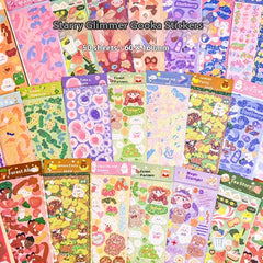 Stickers Cute Laser Journal Stickers PVC Waterproof Notebook Stickers DIY Stickers Suit